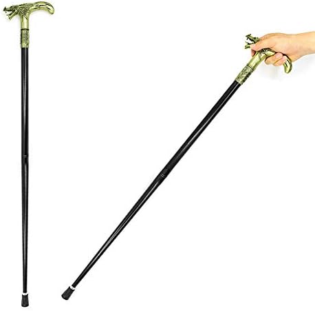 WYFDM Outdoor Walking Sticks Dragon Head Walking Stick Men Cane Dragon T Handle Metal Walking Cane Crutch Fashion Walking Canes Man Canes Crutch for Men 89Cm