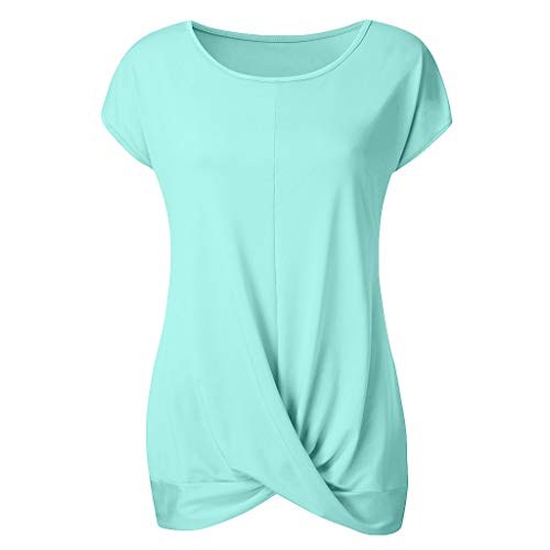 Women's Sexy Tops 2019,Women's Summer Short Sleeve Round Neck Solid T-Shirt Top Casual Blouse Under 10 Dollars Mint Green