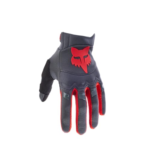 Fox Racing Dirtpaw Glove CE – Motocross Gloves – Padded Knuckles – Touchscreen Compatible – Adjustable Fit – for MX & Offroad – Grey/Red, Size: 2X