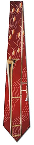 Trombone and Notes tie Mens Necktie by Three Rooker