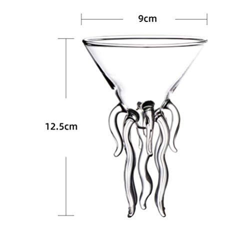 YARNOW Einzigartiges Weingläser-Set 2PCS Octopus Cocktailglas Quallen Saftglas Tasse Martini- Wein Becher Octopusförmige… – Bild 3