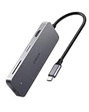 Anker USB C Hub, 7-in-1 USB C Adapter, with 4K USB C to HDMI, microSD/SD Card Reader, 3 USB 3.0 Ports, with 60W Power Delivery for MacBook Pro, ChromeBook, XPS, Galaxy S9/S8, and More