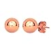 14k Real Rose Gold 5 mm Ball Stud Earrings Gold Friction Backs