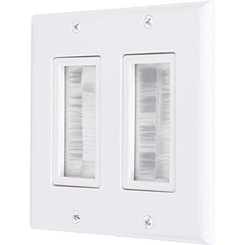Buyer's Point Dual Brush Wall Plate [UL Listed] (25, White Kit) - Thumbnail 3