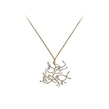 Beauty and the Beast Gold Tone Branches Necklace w/Gift Box by Superheroes