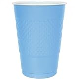 18 Oz Light Blue Plastic Cups - 50 Ct