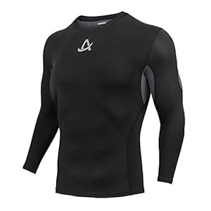 AMZSPORT Heren Thermocompressie Shirt Fleece Lange Mouw voor Wintersport