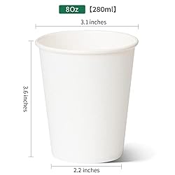 RACETOP [1000 pack] 8 oz Paper Coffee Cups