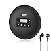 Bluetooth Rechargeable Portable CD Player Personal Compact Discman CD Player, HOTT Small Walkman MP3 Disc Music CD Player with Earbuds, LCD Display (711T Black2)