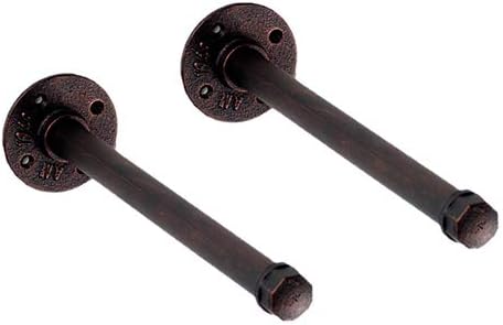 GoYonder Floating Shelf Brackets, Industrial Pipe Brackets for Floating Shelves,Perfect for Farmhouse Home Decor 2 Pack Brackets Bronze Finish, 12 Inch