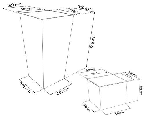 Pflanzkübel Blumenkübel Rattan Optik Braun 50 cm – Bild 5