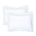 YINFUNG Ruffled Pillow Shams White Standard Set of 2 Lace Pillowcases Shabby Chic Bright Farmhouse Ruffle Victorian Country French Decorative Pretty Princess Frilly Pillow Cover Cotton Cute 20x26