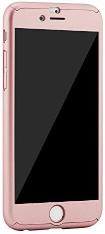 Ourdevice Full Body Protective Case Slim Case with Tempered Glass Screen Protector for Apple iPhone 6/ iPhone 6s 4.7" Rose gold3