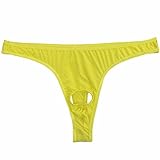 FEESHOW Mens Smooth G String Thongs Open Front Underwear (Medium(Waistline:25.0-38.5