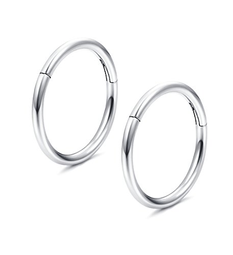 image for Jstyle 1Pair 20G Stainless Steel Hinged Clicker Segment Nose Ring Hoop