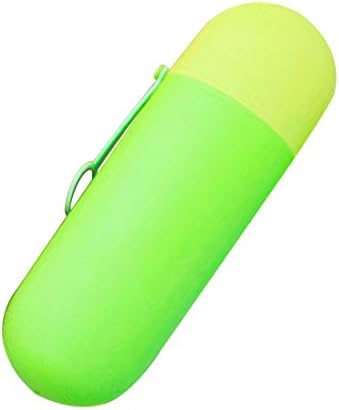 rongwen Practical Organizer Travel Camping Bath Toothbrush Toothpaste Holder Cover Protect Case Box Water Cup Green & yellow