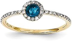 14k Diamond and Apatite Ring -