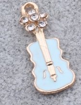 Violin Blue 10pcs/pack Golden Plated Enamel Charms Pendant DIY Bracelets Necklace Jewelry Accessories