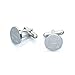 Iron & Oak Men’s 18K White Gold-Plated Engraved Initial Cufflinks Gift Box– Premium Quality Personalized Alphabet Letter (H - White Gold)