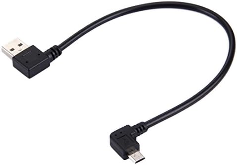 Gobling Brand new 10 in / 27 cm 90 Degree Left Angle Micro USB to 90 Degree Left Angle USB Data / Charging Cable Black for Galaxy, Huawei, Xiaomi, LG, HTC and other Smart Phones