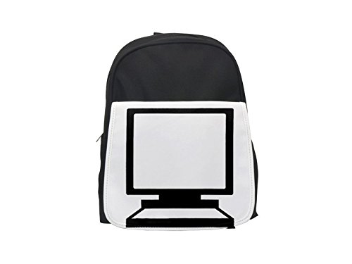 Computer icon printed kid's backpack, Cute backpacks, cute small backpacks, cute black backpack, cool black backpack, fashion backpacks, large fashion backpacks, black fashion backpack