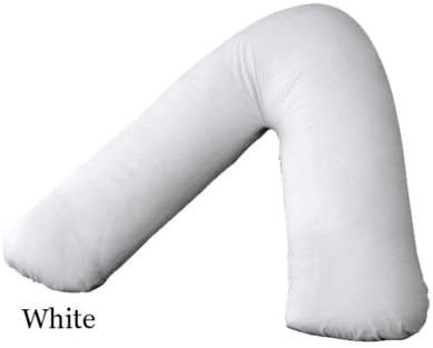 V-Shaped Orthopedic Poly-Cotton Pillow for Back&Neck/Nursing/Pregnency Support With Free Complimentary V-Case (Color-White)