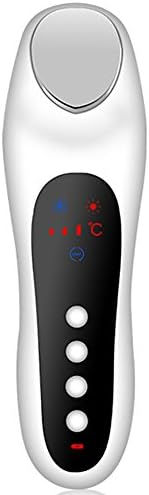 GWJ Facial Massager, Firming Care Anti-Wrinkletightening LED Screen Portable Hot-Cold Cold 6° Hot 42°Facial Beauty Instrument Massager USB Rechargeable,White
