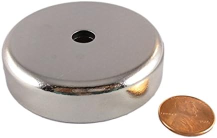 Manic Magnets 247 Pound Pull Force (Pack of 1) Outside Diameter 2.35 Inches, Thickness 0.57 Inches, Countersunk Hole for 1/3" Bolt Size, Rare Earth Neodymium (N35) - Our Magnets Are Crazy Strong
