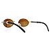 SA106 Retro Art Nouveau Vintage Style Small Oval Metal Frame Sunglasses Light Gold Solid Brown