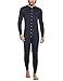 HOTOUCH Mens Thermal Underwear All In One Union Suit With Rear Flap Navy M