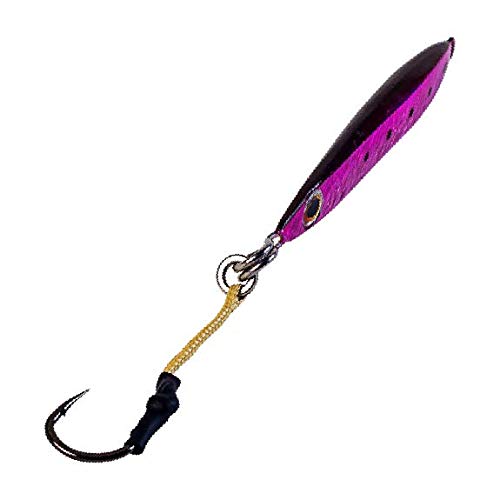 Flat Side Vertical Fast Irons Speed Ocean Jigs w/MUSTAD Hooks & Owner Rings | Military Grade Kevlar Assist Cord | 7 Colors & 5 Weights | Scientifically Proven Color & Depth Hydro-Engineering - Thumbnail 3