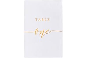 Crisky Table Number Cards Gold Foil for Wedding, Anniversary, Birthday, Bridal Shower Party. Double-Sided Design 4 x 6 Inch N