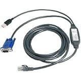Vertiv Avocent USB Integrated Access Cable, 7 ft. With USB Type A, HD-15-Male, RJ-45-Male Connectors (USBIAC-7)