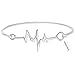 MANZHEN Delicate 3 Colors Easy Open Doctor Nurse ECG Heartbeat Lifeline Pulse Hook Bangle Bracelet (silver)