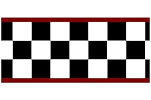 ROLLING BORDERS Checkered Flag Cars Wallpaper Border-4.5 Inch (Red Edge)