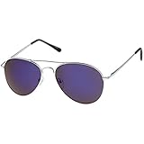 zeroUV - Premium Full Mirrored Aviator Sunglasses w/ Flash Mirror Lens (Silver Series | Ice)