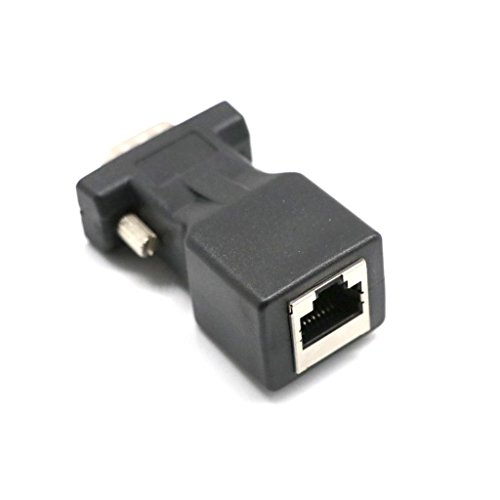 MonkeyJack 2 Pieces DB9 RS232 COM Male Port to RJ45 Female Connector Card DB9 Serial Port Extender to LAN CAT5 CAT6 RJ45 Network Ethernet Cable Adapter - Thumbnail 6