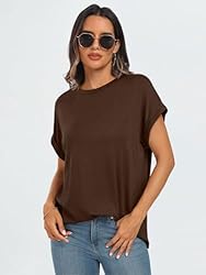 AUTOMET Womens Tops Casual Oversized Basic T Shirts