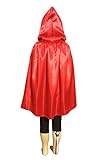 Seasofbeauty Red Cloak with Hood S