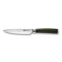 HexClad Utility Knife, 5-Inch Japanese Damascus Stainless Steel Blade Full Tang Construction, Pakkawood Handle