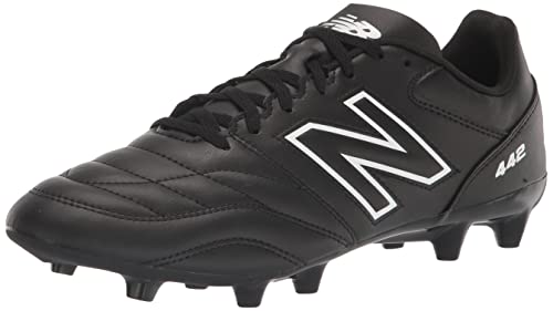 New Balance Men's 442 V2 Academy FG Soccer Shoe, Black/White, 9 Wide US