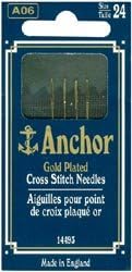 Anchor Threads Bulk Buy Gold Plated Tapestry Needles Size 24 4 Pack 14493-24 (10-Pack)