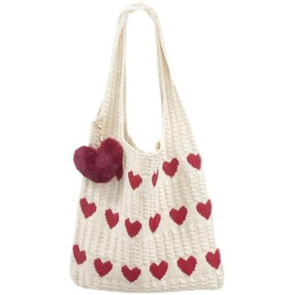 Amazon.com: Juoxeepy Crochet Tote Bag Cute Aesthetic Hobo Bag