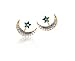 arnonJewelry Women's Moon Star Shaped Crystal Rhinestone Earrings Charming Party Stud Ear