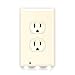 Single - SnapPower Guidelight - Outlet Wall Plate With LED Night Lights - No Batteries Or Wires - Installs In Seconds - (Duplex, Light Almond)