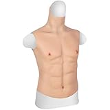 YIQI Silicone Muscle Chest Half Body High Collar Chest for Cosplay Makeup Halloween Props Male Shaper Stronger