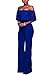 Halfword Womens Off Shoulder Elegant Long Pants Wide Leg Jumpsuits Rompers S Blue