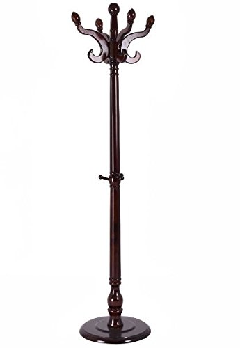 K&A Company Hat Coat Hanger Stand Rack Tree Wooden Hooks Holder Home Jacket Hook Hall Wood Organizer 71" - Thumbnail 5