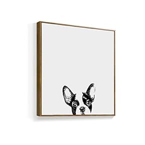 Framed Canvas Wall Art for Living Room, Bedroom Curious Dog and Cat Canvas Prints for Home Decoration Ready to Hanging - 16x16 inches