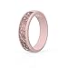 Ikonfitness Silicone Wedding Ring for Women, Two Piece Rubber Wedding Ring With Unique 3D Embossed Pattern, 6.5 mm Wide 2 Pack in Metal Box (RoseGold, Gold, 6)